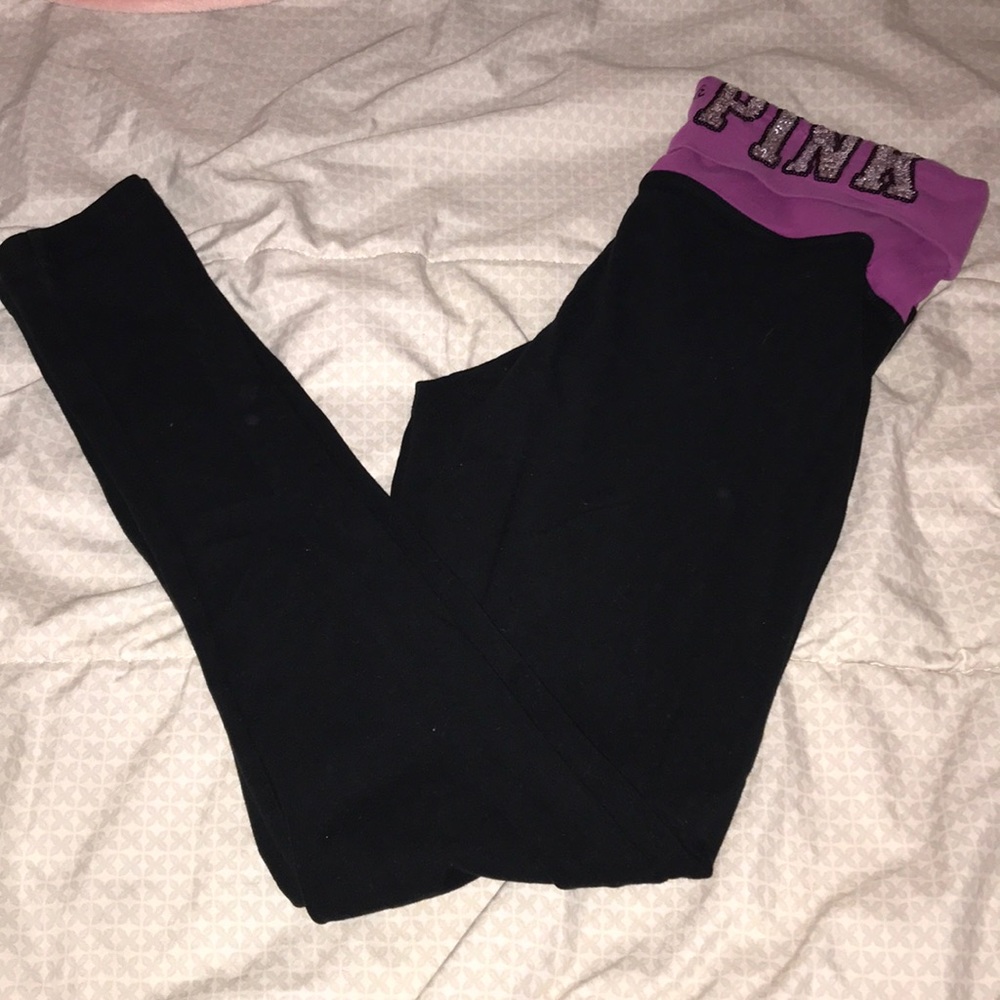 VS Pink Black Leggings Small